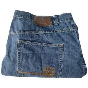 Mecca USA Shorts Mens 52x16 Blue Denim Baggy Streetwear Hip Hop Style Y2K Read